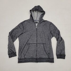 BKE Buckle Jeans Co. Black Design Full-Zip Hoodie Jacket Shirt Sweater Men's XL